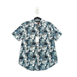 ROBERT GRAHAM Men S Mackay Shirt Black Blue Skull Head Floral Short Sleeve NEW